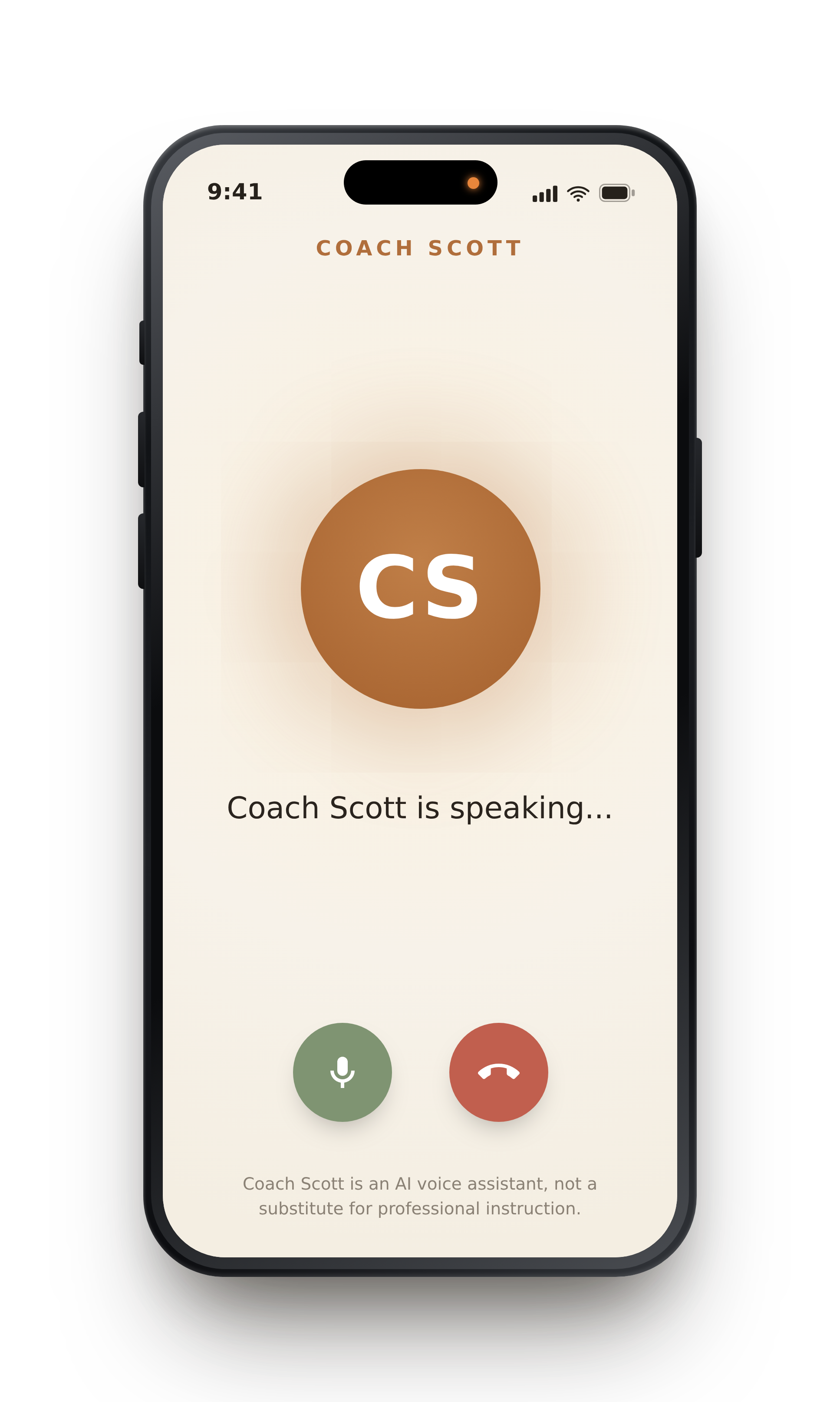 Coach Scott live voice call screen
